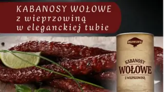 Kabanosy wołowe z wieprzowiną w tubie