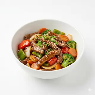 82.Ternera con salsa japonesa Agridulce y verdura