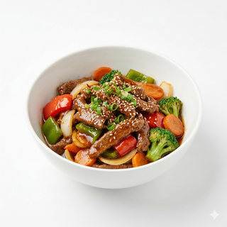 82.Ternera con salsa japonesa Agridulce y verdura