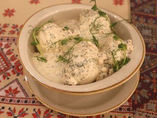 Галушки полтавские с курицей