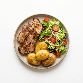 Cochino Con Papas Y Ensalada