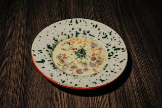 Сирний суп з копченостями