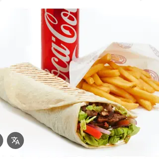 Menú durüm + patatas + Coca-Cola Sabor Original lata 330ml.