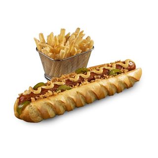 Hot dog Alpejski Bekon +frytki