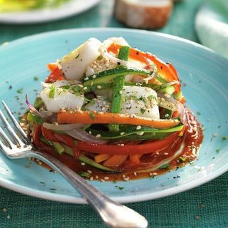 Milhojas De Dorada Con Verduras Thai