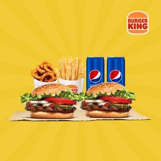 2 whopper Jr + 6onion rings + 1 petite frite + 2 Pepsi