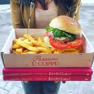Panino con hamburger + patatine