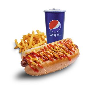 Хот-дог + фри + Pepsi 0,4(420 г)