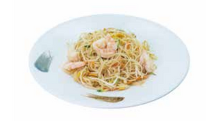 Spaghetti di riso con gamberi