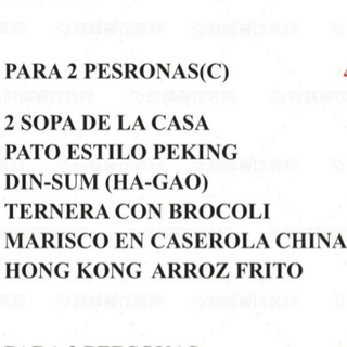 Menú especial para 2  personas C