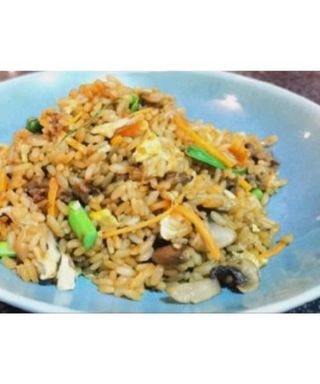 Arroz con setas y entrecot