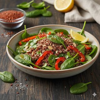 Спанак с червена киноа