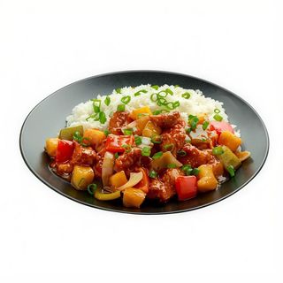 Sweet And Sour Chicken Con Arroz