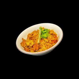 Rice with salmon and mussels