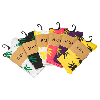 1 PAR - CALCETINES HUF CON ESTAMPADO HOJA FLOR 