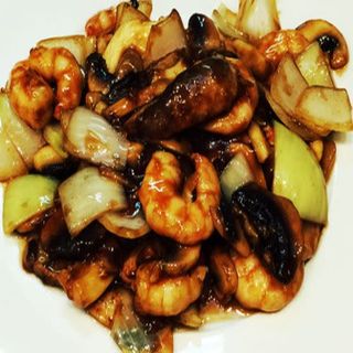 Gambas Con Champiñones