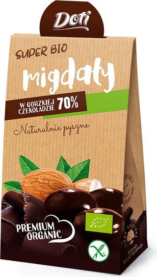 MIGDAŁY W CZEKOLADZIE DESEROWEJ BEZGLUTENOWE BIO 50 g - DOTI