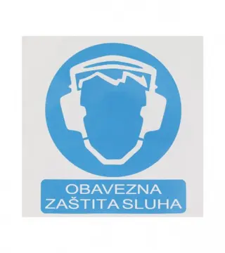 (005145) Naljepnica OBAVEZNA ZAŠTITA SLUHA 19,5x19,5cm M50823