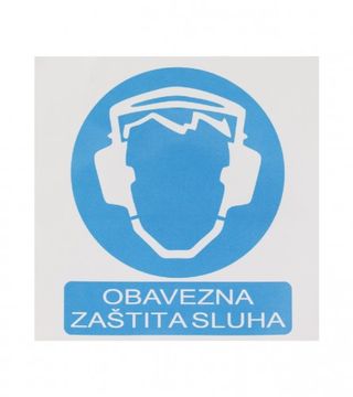 (005145) Naljepnica OBAVEZNA ZAŠTITA SLUHA 19,5x19,5cm M50823