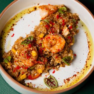 Рис з креветкою та овочами