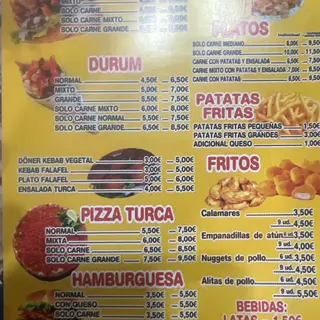 Menú Kebab Solo Carne Mixto