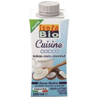 Crema de Coco Ecológica sin Gluten Isola Bio Brik 200 Ml.