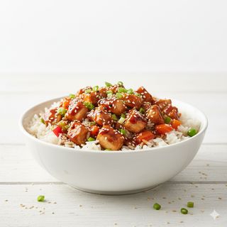 Arroz pollo teriyaki