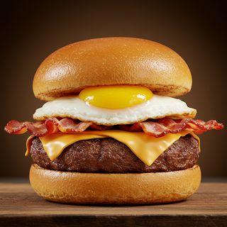 Loaded burger Egg bacon & Cheese