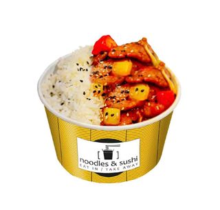 Don buri con manzo e salsa di soia