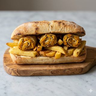 Involtino zucca, patatine
