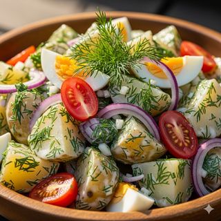 insalata di patate lesse tagliate a pezzi