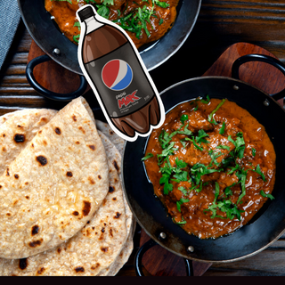 Mutton Jalfrezi + Chapathi (2) + Pepsi