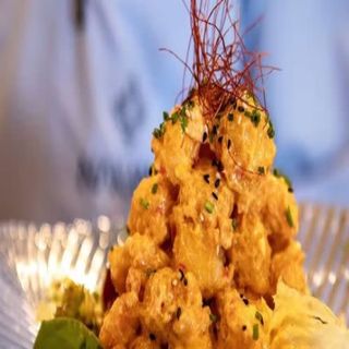 Langostino tigre negro en tempura 
