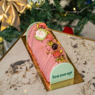 Bûche moyen modèle pistache framboise