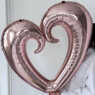 Серце фольговане рожеве роз'ємне XXL, 105 см