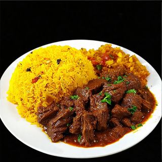 Half Pilau, Half Matooke, Goat