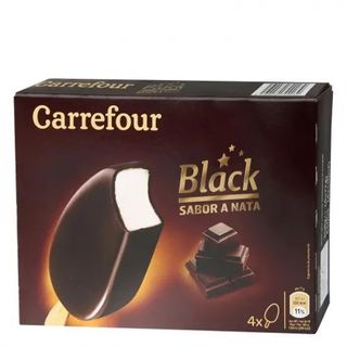 Bombón Helado Sabor Nata Black Carrefour 4 Ud.