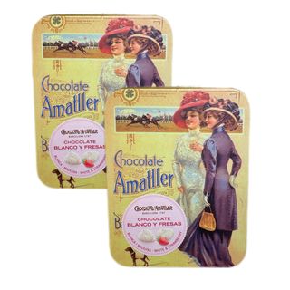 Lata De Chocolates Amatler, Barcelona - Chocolate Branco E Morangos