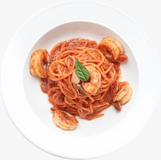 Спагетти с креветками