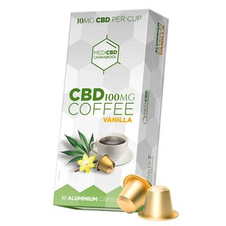 Capsule de Cafea MediCBD Vanilla, compatibile Nespresso, 100mg CBD, 10buc