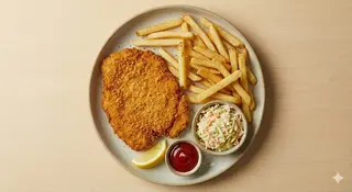Kotlet z kurczaka z frytkami 600g