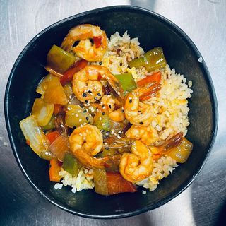 Donburi gamberi piccante