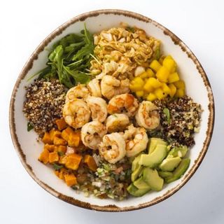 Bowl de gambas y kimchi