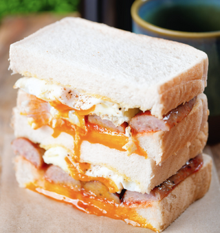 Sausages and egg toast/sandwich