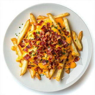 Patatine con cheddar e bacon grande