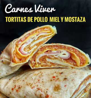 Tortita Pollo, Miel, Mostaza, Bacon Y Queso (2 Uds.)