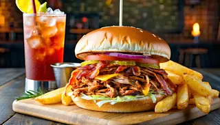 Hofmade smashed beef burger menu si suc la alegere
