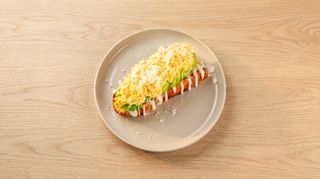 Ciabatta with avocado and scrumble