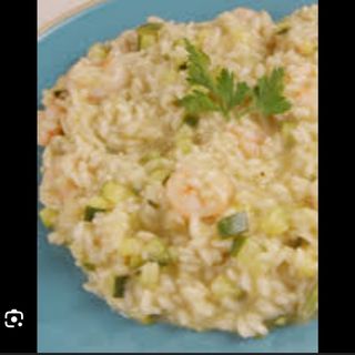 Risotto De Nata Con Gambas Y Calabacín