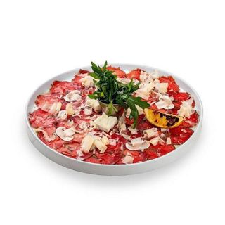 Карпаччо Ді Манзо з руколою і сирними рулетиками(100/100)